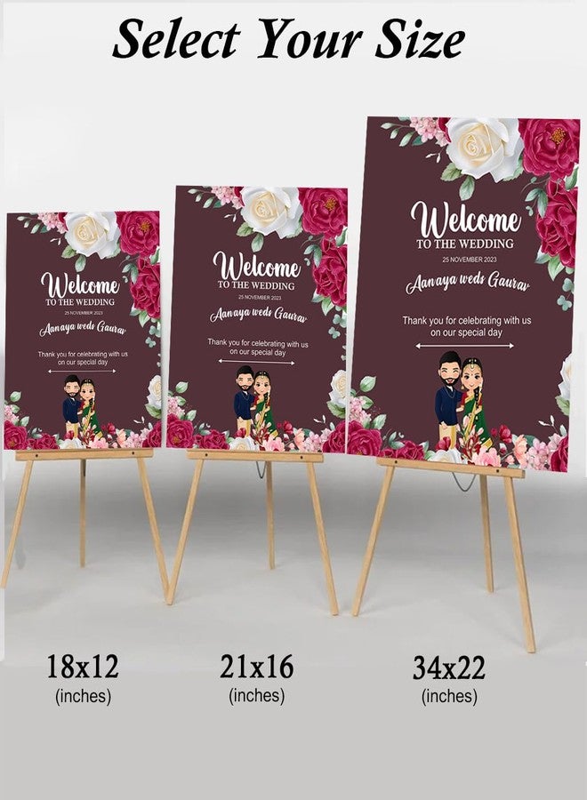 ثيم ماي بارتي لوحة ترحيب مخصصة لحفل زفاف هندي من تصميم Theme My Party - لوحة ترحيب مخصصة لحفل زفاف هندي - لوحة ترحيب مخصصة لحفل زفاف هندي لتزيين حفل الزفاف - Image 4